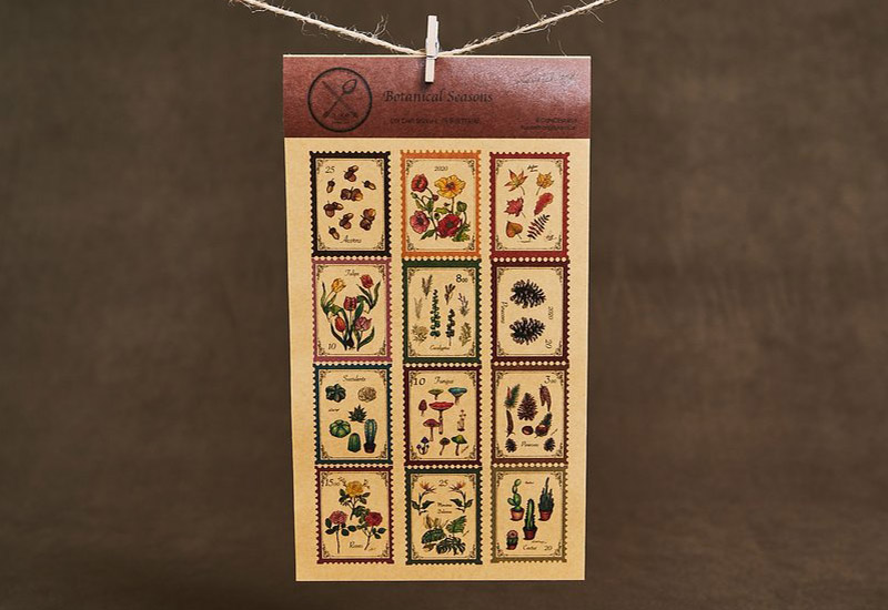 DIY 郵票貼紙3入組